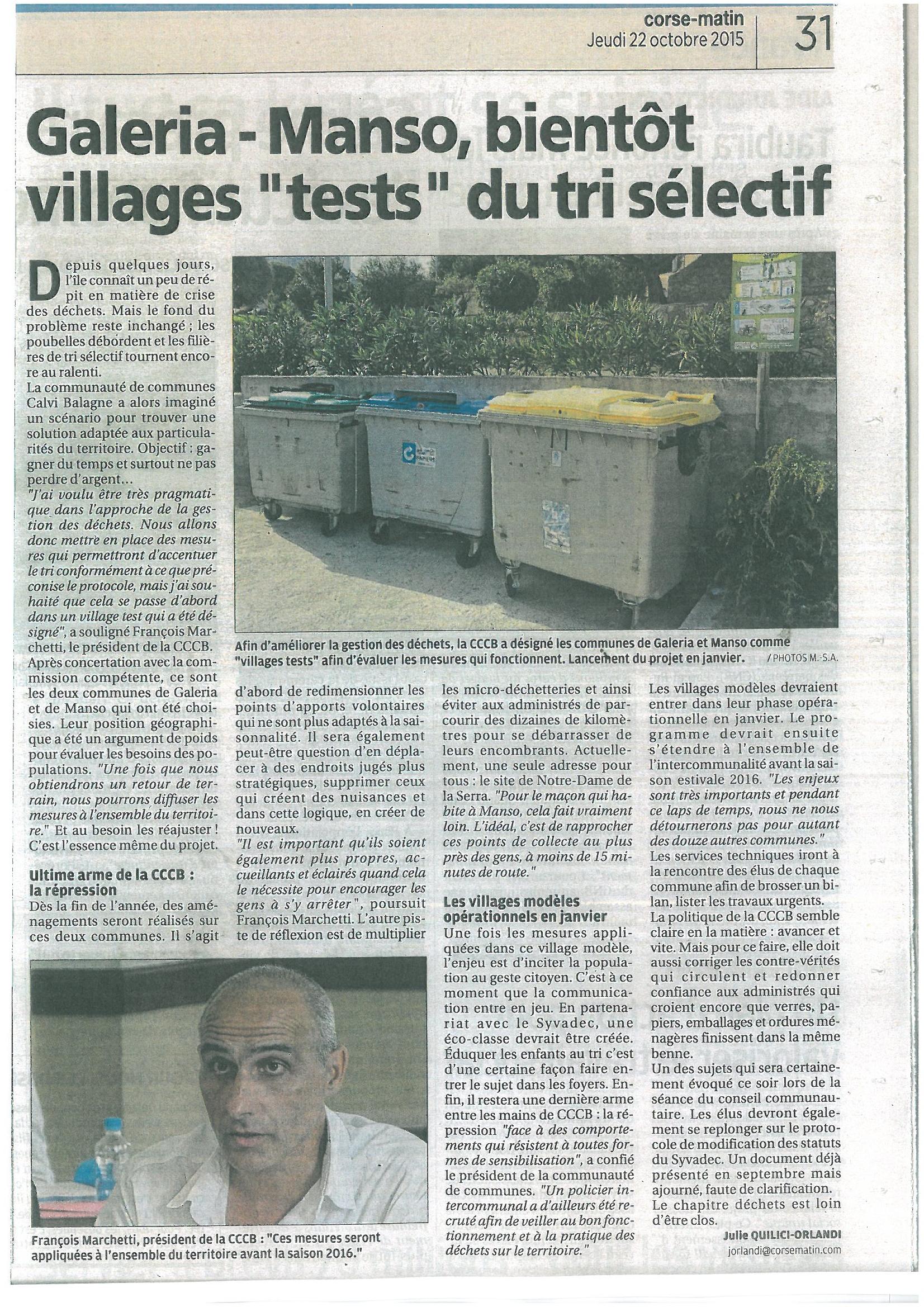 Galeria Manso Bientot Villages Tests Du Tri Selectif Corse Matin Bienvenue En Balagne 6886